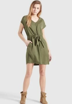 Khujo Anneli - Vestido Vaquero - Khaki Gewaschen