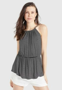 Khujo Valda - Top - Schwarz-Weiß Gestreift -Khujo Ventas 9ad14aff73d54477ae9192955bd865b5