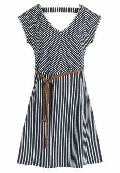 Khujo Leifa - Vestido Informal - Dunkelblau-Weiß Gestreift -Khujo Ventas 9d068a2c6e13419593aa845c5c1b1c09