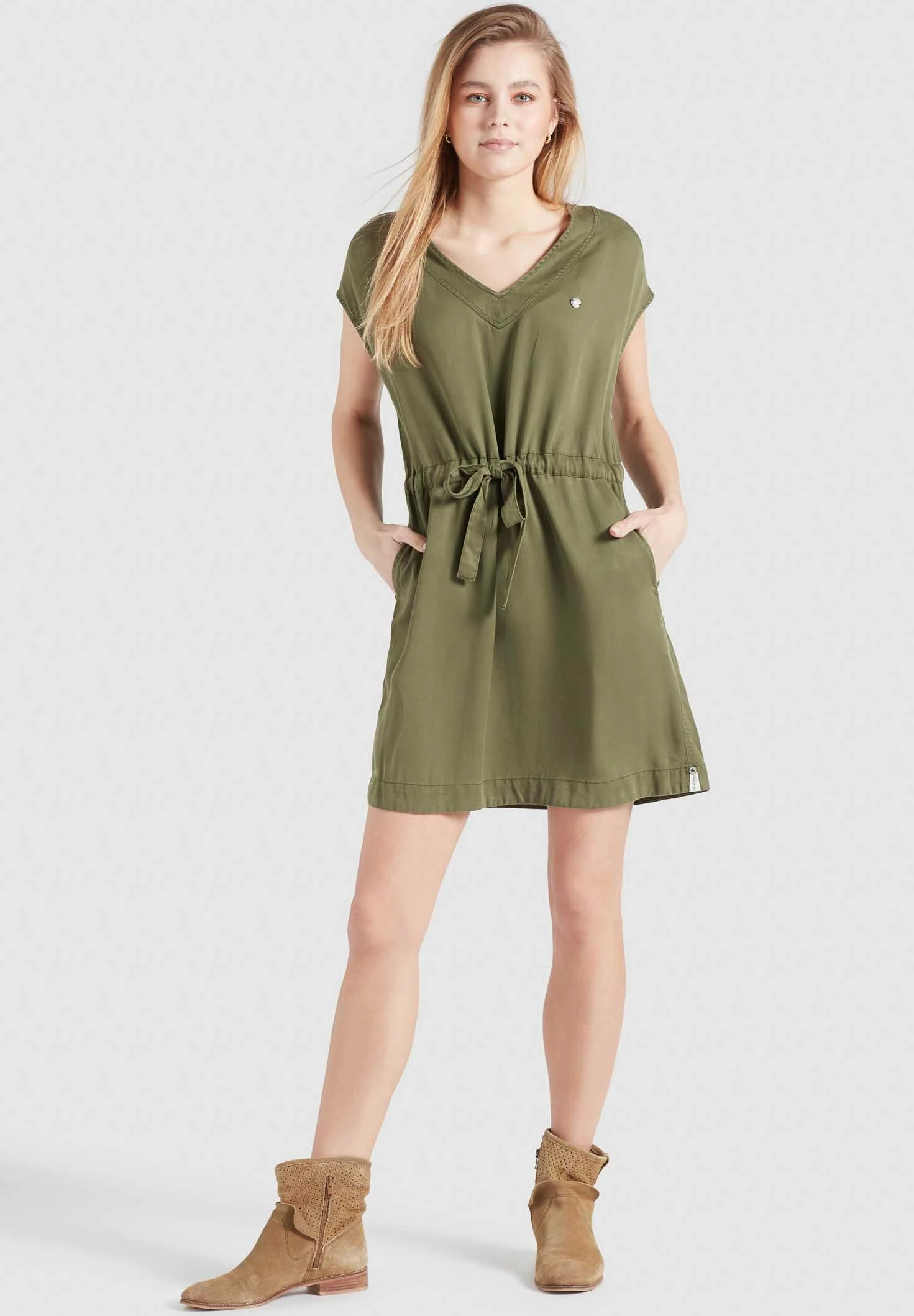 Khujo Anneli - Vestido Vaquero - Khaki Gewaschen 4 Khujo Anneli - Vestido Vaquero - Khaki Gewaschen - Imagen 2