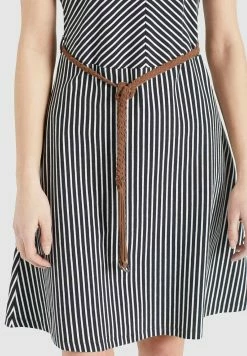 Khujo Leifa - Vestido Informal - Dunkelblau-Weiß Gestreift -Khujo Ventas f13b10be080145fcb2edf6ef1d8218ff