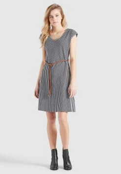 Khujo Leifa - Vestido Informal - Dunkelblau-Weiß Gestreift -Khujo Ventas fb1a0eb46bf8452b84f50535030081ef